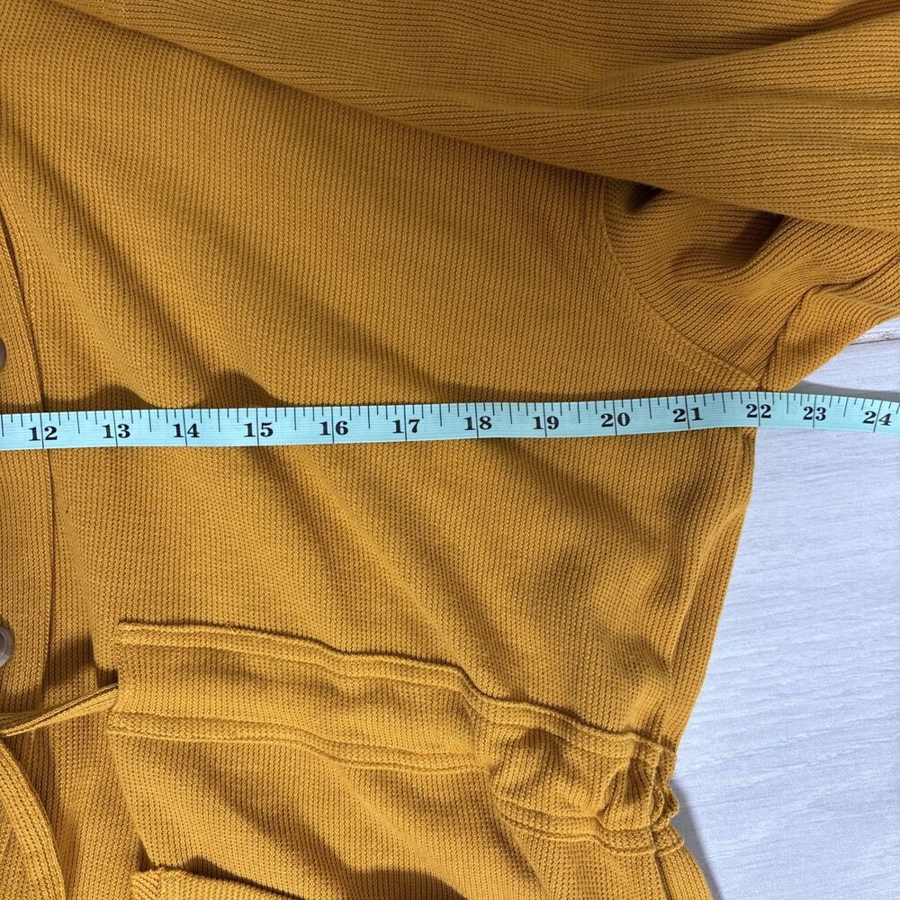 Free People FP Beach Sweater Womens Small Yellow Hooded Button Cardigan Pockets - Picture 4 of 5